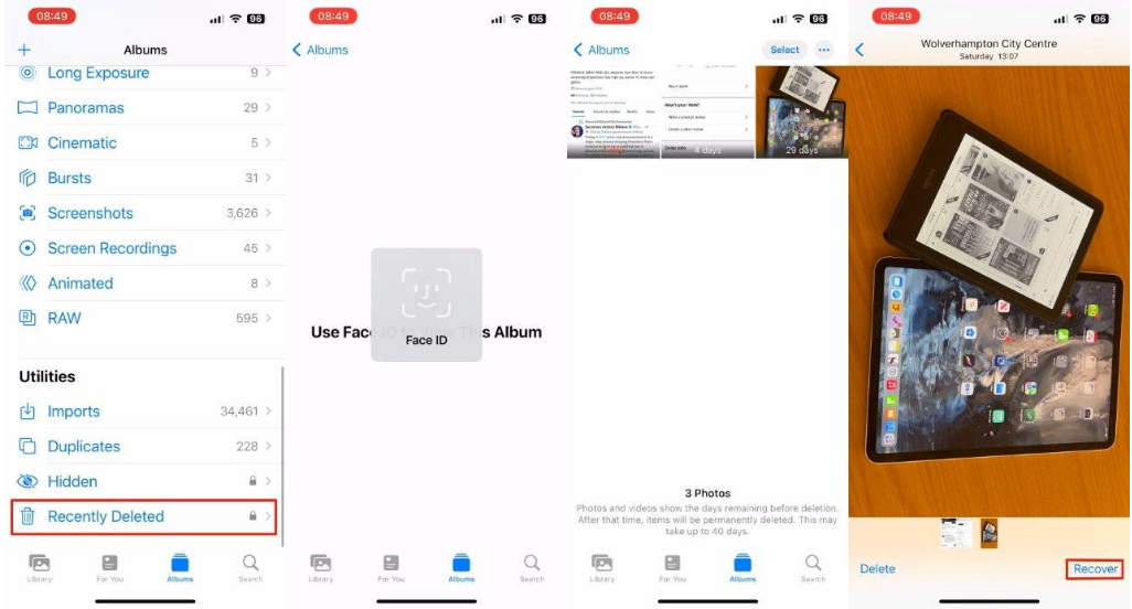 韩城苹果14维修分享 iPhone14 上恢复已删除的照片 